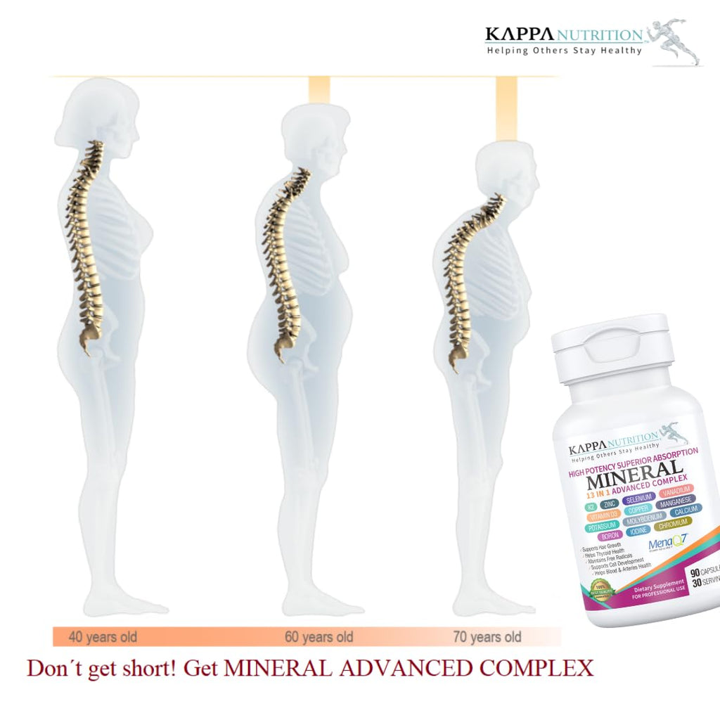 KAPPA NUTRITION (90 Capsules,Vitamin K2, Vitamin D3, Zinc, Selenium, Vanadium, Copper, Manganese, Potassium, Molybdenum, Calcium, Chromium, Iodine, Boron, Mineral 13 in 1 Advanced Complex, from