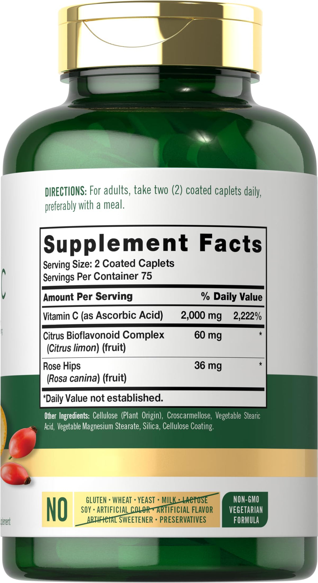 Carlyle Vitamin C 2000mg | with Rose Hips | 150 Caplets