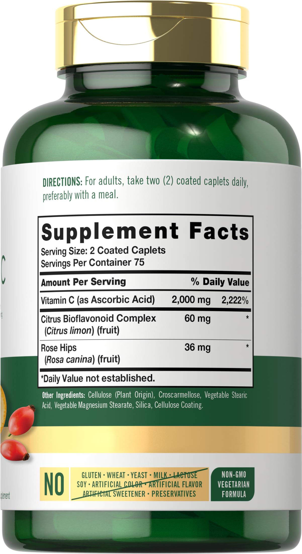 Carlyle Vitamin C 2000mg | with Rose Hips | 150 Caplets