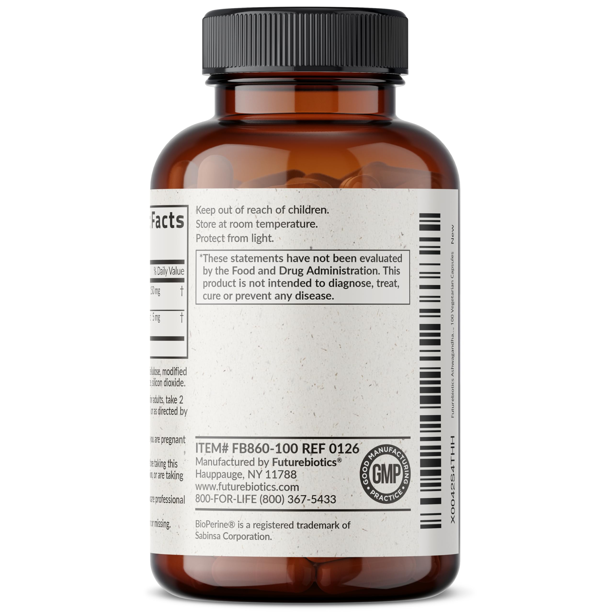 Futurebiotics Ashwagandha Extra Strength Stress & Mood Support 100 Capsules