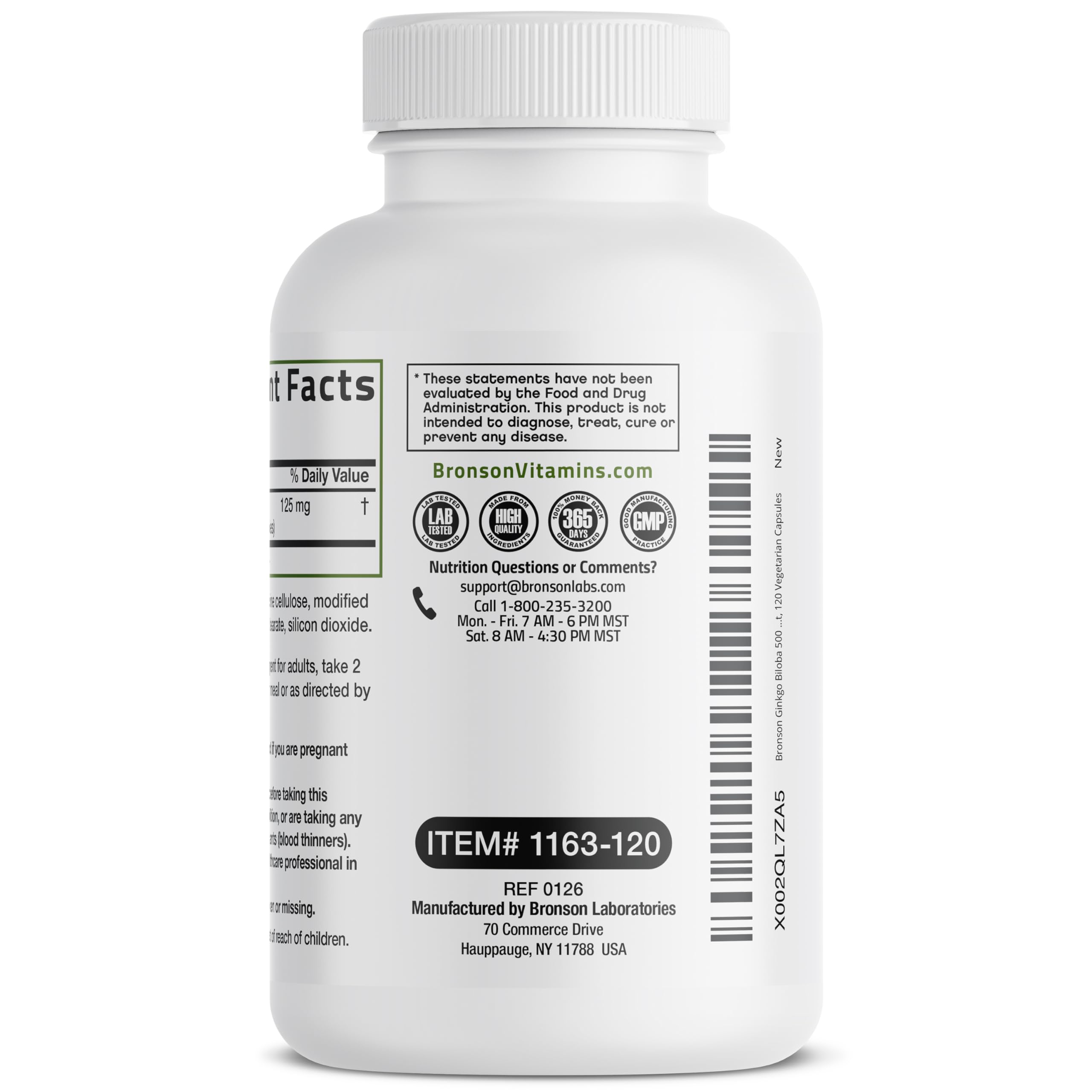 Bronson Ginkgo Biloba Extra Strength Brain & Memory Support 120 Capsules