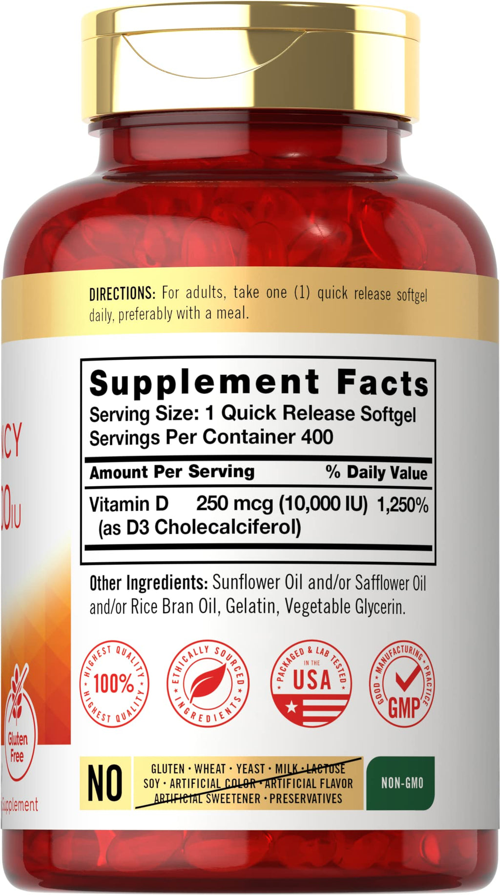 Carlyle Vitamin D 10000 IU 400 Softgels | Value Size | Max Potency