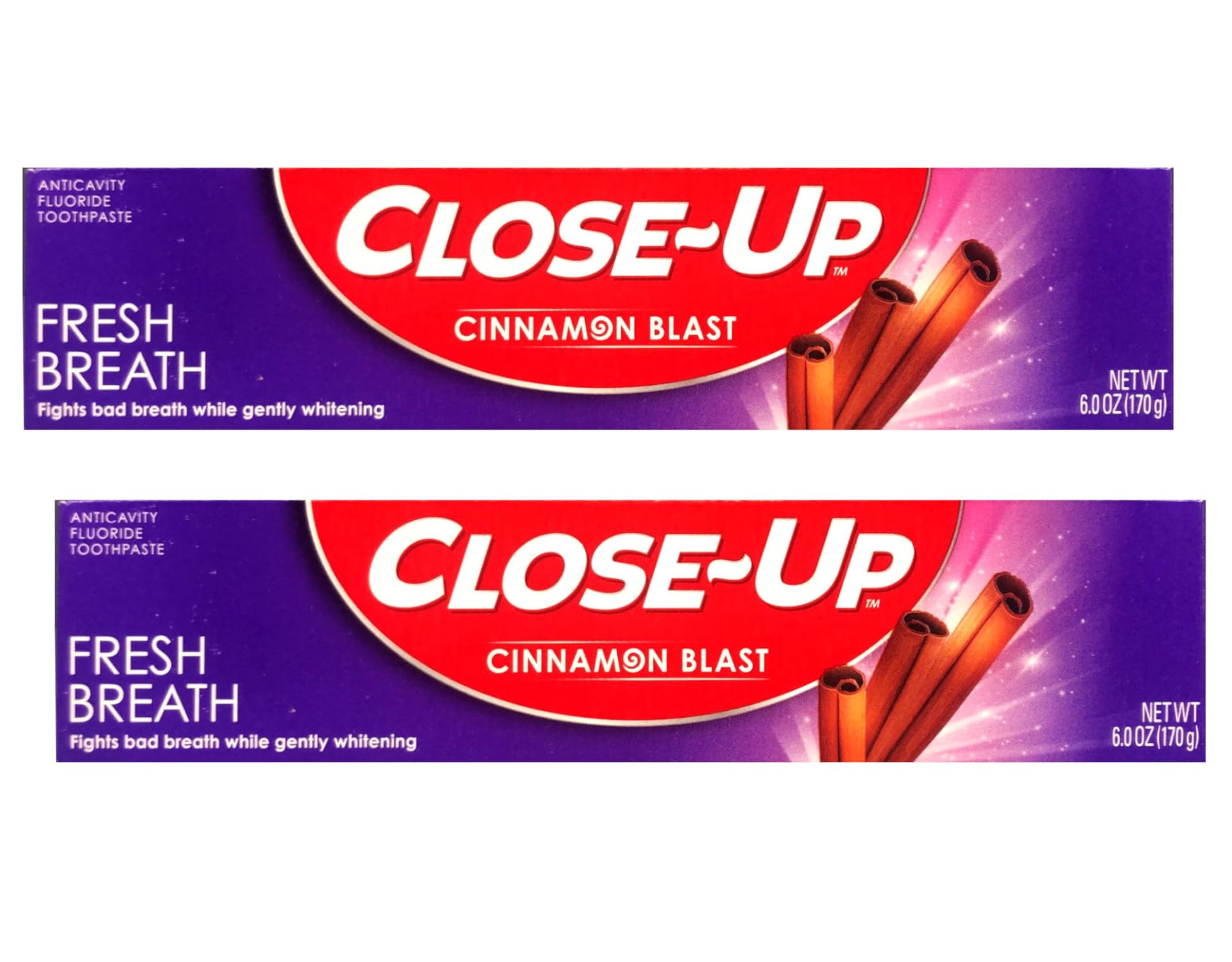 Close-Up Cinnamon Anticavity Flouride Toothpaste 6 Ounce (Pack of 2)