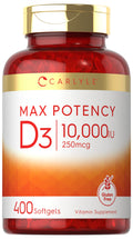 Carlyle Vitamin D 10000 IU 400 Softgels | Value Size | Max Potency