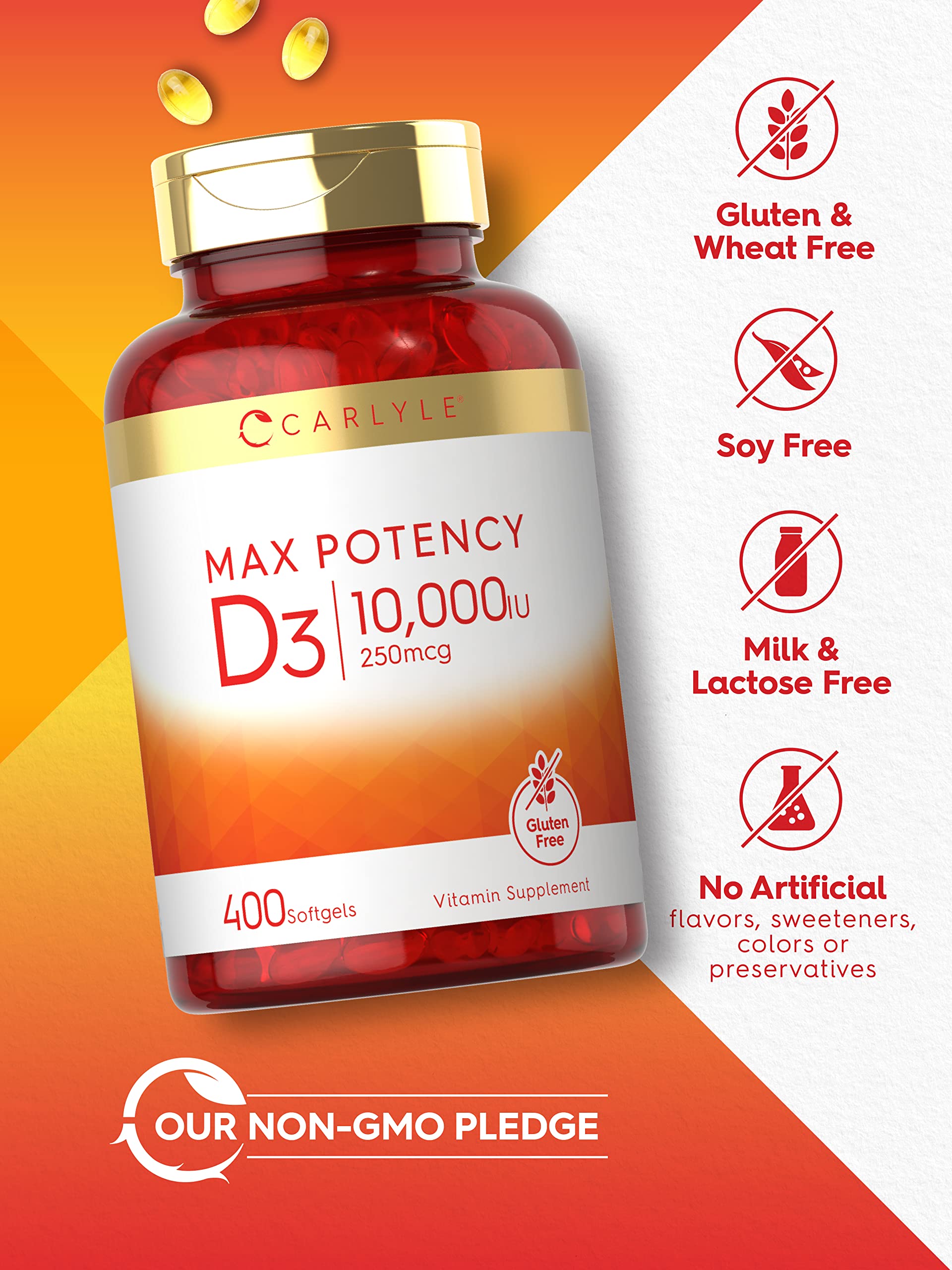Carlyle Vitamin D 10000 IU 400 Softgels | Value Size | Max Potency