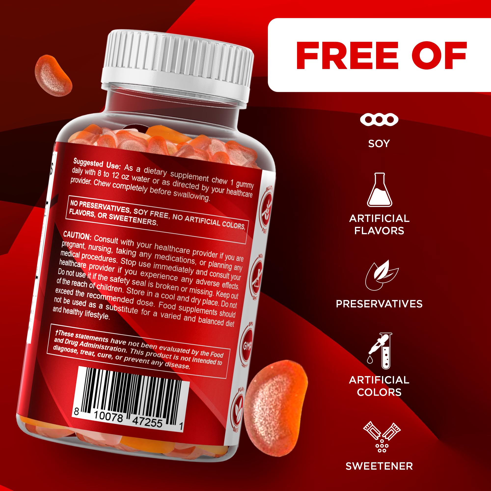 Vitamatic Vitamin A 25,000 IU Gummies – Sugar Free Retinyl Palmitate – 1 Daily Gummy, 120 Servings – High Potency Vitamin A Support – Natural Strawberry Flavor – Pectin Based – 120 Count