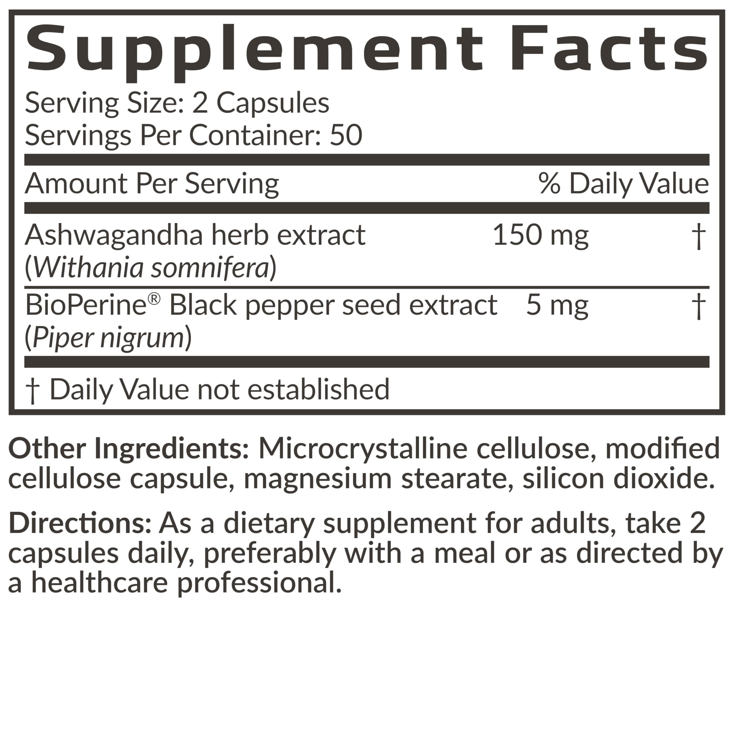 Futurebiotics Ashwagandha Extra Strength Stress & Mood Support 100 Capsules