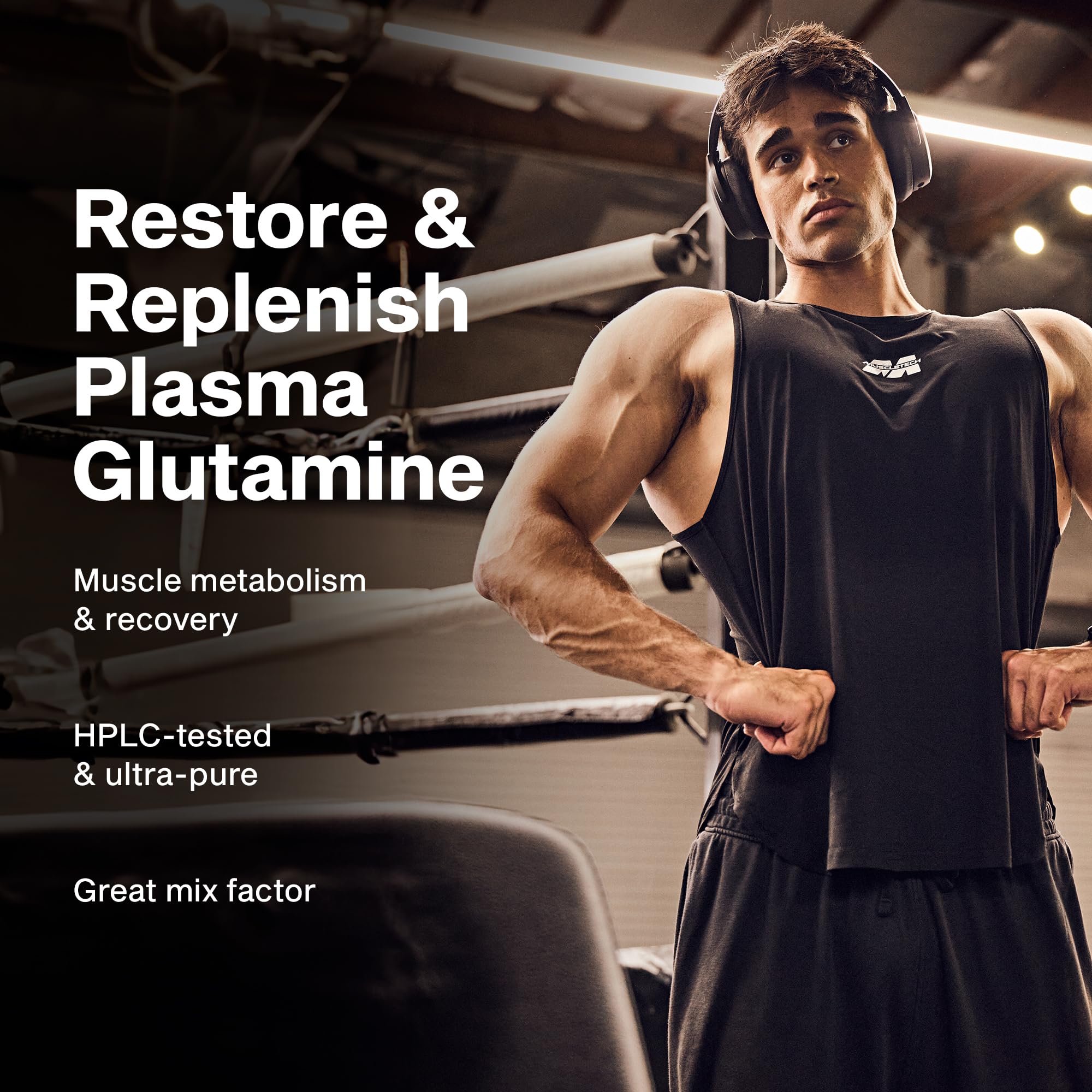 MuscleTech Glutamine Powder | 100% Pure L Glutamine Powder | Post Workout Recovery Drink | L-Glutamine Powder for Men & Women | Muscle Recovery | Unflavored (60 Servings)