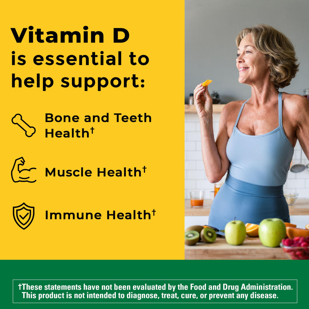 Nature Made Vitamin D3 1000 IU (25 mcg), Vitamin D Supplement for Bone, Teeth, Muscle and Immune Health Support, 300 Softgels, 300 Day Supply