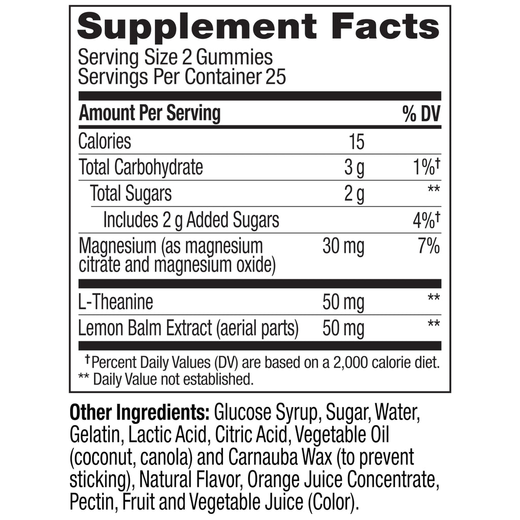 OLLY Kids Chillax Gummy, For a Calm and Relaxed Mood*, Magnesium, L-Theanine, Lemon Balm Extract, Chewable Supplement, Sherbet Flavored, 25 Day Supply - 50 Count (Packaging May Vary)