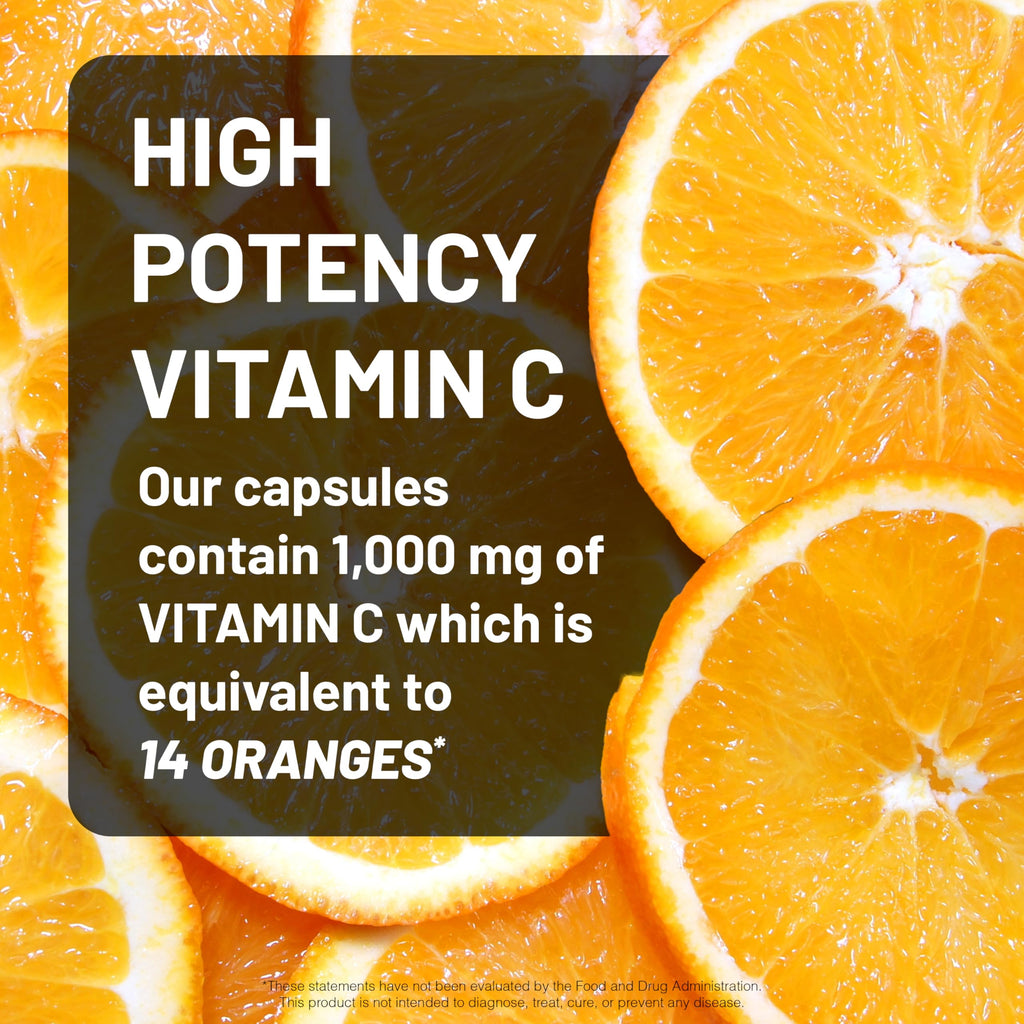 NatureWise Vitamin C 1000mg Capsules - Extra Strength Vegan Vitamin C for Daily Antioxidant & Immune Support - Non-GMO, USA Manufactured - 120 Capsules[120-Day Supply]